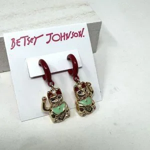 Betsey Johnson Jewelry Betsey Johnson Lucky Cat Earrings
